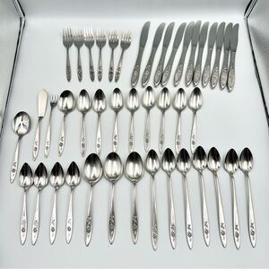 Oneida Community My Rose Flatware 43 Piece Mixed Lot
